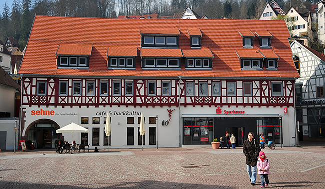 Außenansicht des Geschäftshauses in Calw